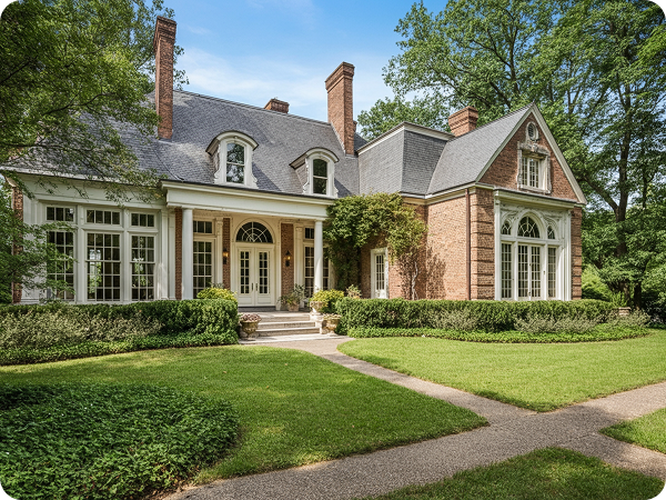 Luxury House with concrete driveway